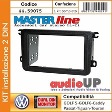 MASCHERINA AUTORADIO 2 DIN Golf V '03÷'08 CON STAFFE FISSAGGIO IN ABS