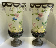 Portacandele in vetro dipinto