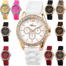 Adrina Orologio da Donna Polso IN Silicone Con Strass Ragazza Nuovo Analogico