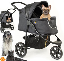 MY DUQUE Cooper Passeggino per Cani, Passeggino per Animali Domestici fino a 32 kg Pieghevole Nero P981009