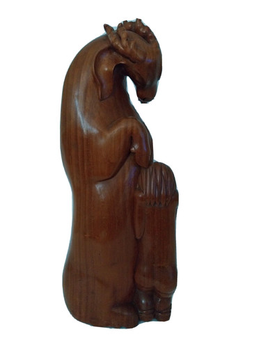 Scultura legno cavallo e - scultura, in