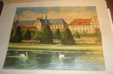 Vecchio quadro olio su legno