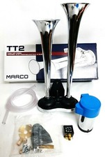 TROMBE ELETTROPNEUMATICHE 12V TT2 CORNETTI METALLO AUTO VINTAGE CAMPER NAUTICA