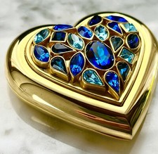 YVES SAINT LAURENT POUDRE ECRIN JEWEL POWDER CUORE GIOIELLO ORO BLU VINTAGE
