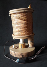 Abat-jour Lampada Vimini Da Tavolo Originale Vintage Table Lamp 1970 