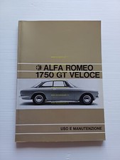 Alfa Romeo 1750 GT Veloce 1970 manuale uso manutenzione libretto originale