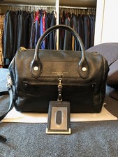 MARC BY MARC JACOBS LUSSO PELLE BAG TRACOLLA MANO BLACK GOLD TAG PEBBLED AUT XL