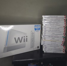 Nintendo Wii ORIGINALE COMPLETA + 24 Giochi PAL Console Scatola Originale 