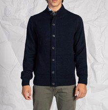 Cardigan con bottoni e zip in colorazione blu