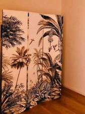 Paradise - Paravento con stampa foresta tropicale nera e bianca