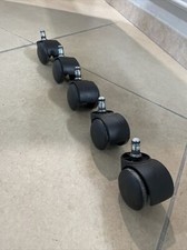 SET 5 RUOTE PER SEDIA DA UFFICIO ROTELLE NERE KIT RICAMBIO POLTRONA GIREVOLE 5PZ