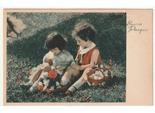bambine prato fiori cesto uova