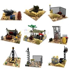 MOC WWII Militare Deserto Posizione Base Porta Armi Costruzione Mattoni Blocchi Piastra