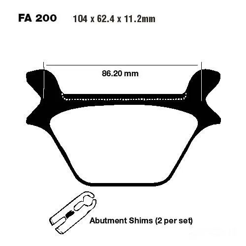 Pastiglia freno ebc - ebc, fa200hh
