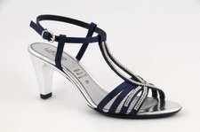 Sandalo sandali eleganti strass tacco scarpa Phil Gatier Made in Italy n. 36 blu