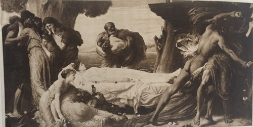 Stampa antica ercole morte - stampa,
