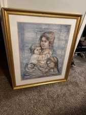 Edna Hibel "Karen E Bambini" Edizione Limitata Firmata A Mano Litografia Arte 