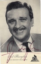 CARTOLINA AUTOGRAFATA FRED BUSCAGLIONE IL RE DI SWING ITALIANO CANTAUTORE ATTORE