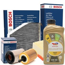KIT TAGLIANDO 4 FILTRI BOSCH 4LT OLIO TOTAL ECS 5W30 PEUGEOT 208 1.6 HDI