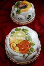 Vintage Ceramiche ABC Bassano Italia 2 stampi da parete dipinti a mano decorazione frutta