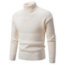 Men’s Winter High Quality Turtleneck Sweater Knitted Pullover Casual Jumper Top