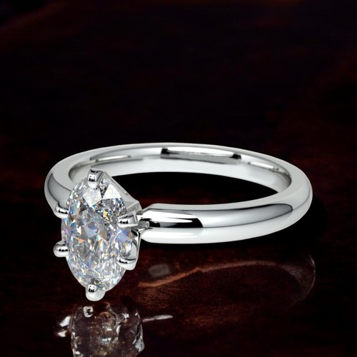 Anello diamante taglio ovale - anello,