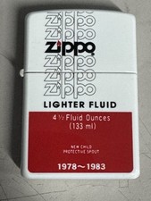ZIPPO 2003 BOX TOP SERIES ZIPPO LOGO BIANCO OPACO ACCENDINO NON ACCESO IN SCATOLA d877