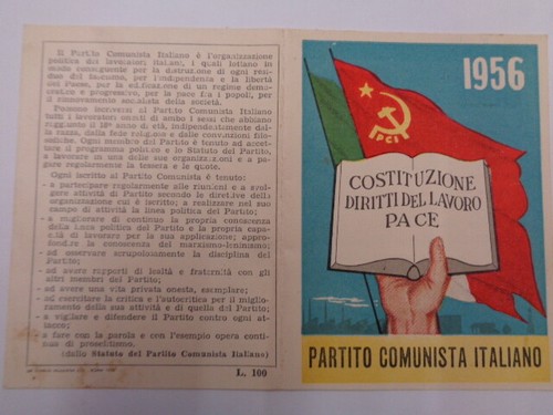 Tessera partito comunista - partito,