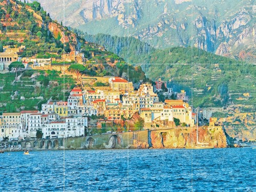 Pannello ceramica mosaico - , di