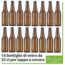 16 33cl Brown Glass Bottles