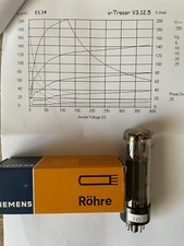 Valvola Vaacum Tube NOS Siemens EL34 6CA7 testata con misure