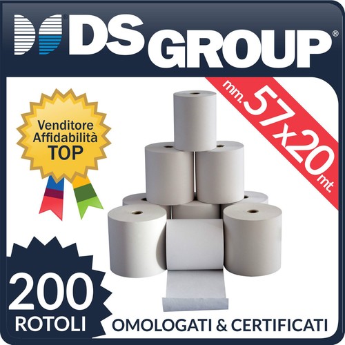 200 rotoli termici 57x20 - termici, mm.