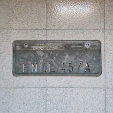 Cartello Enel anni 80 cm 50 x 20 usato in metallo zincato con Numeri 45 A