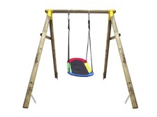 Altalena 'Hazel' in Legno con sedile nido per 3 bambini per giardino multiposti