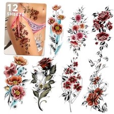 Tatuaggi finti rosa colorati