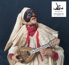 Pulcinella mandolino  Cm 40 vestito Napoletana Stile 700' pastori krippen crib 