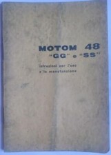 Motom 48 modello GG / SS libretto uso e manutenzione originale
