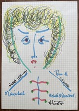 Andre’ Verdet Tecnica Mista su carta cm 23X33 1980/81