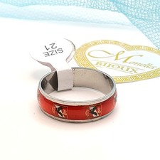 Anello acciaio uomo Aquila fascia fascetta Rosso Misura 21