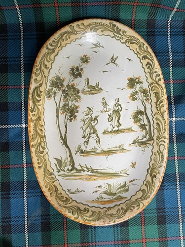 Ceramic oval wall plate - oval, italy
