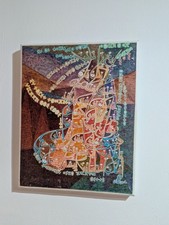 Vibrante Arte Berbera Marocchina Firmata | Dipinto Originale Datato 2006