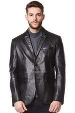 Blazer uomo pelle nero 100%