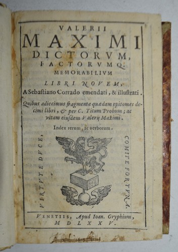 Valerius maximus ediz - maximus, –
