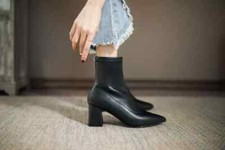 stivali scarpe donna 8 cm nero