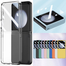 Custodia ibrida rigida pieghevole vetro temperato lusso per Samsung Galaxy Z Flip5