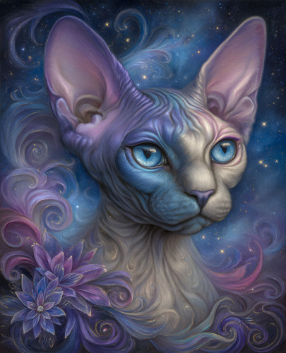 Gatto senza pelo dagli occhi
