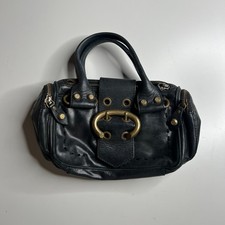 Borsa a tracolla Francesco Biasia in pelle nera Italia ottone ferramenta designer