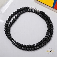 COLLANA UOMO OSSIDIANA NERA