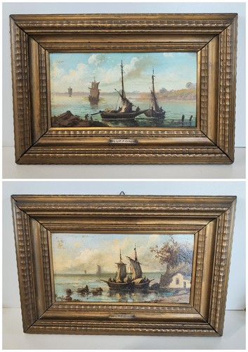 Coppia antico quadro olio - coppia,