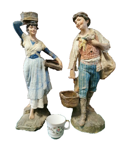 Coppia contadini terracotta - coppia,